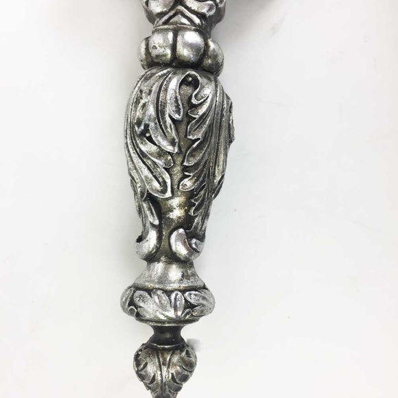 Alchemy Gothic Egyptian Style Cat Hand Mirror Antiqued Silver Resin - Picture 7 of 9